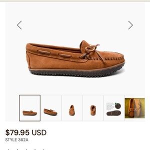 Women’s Minnetonka Tie Tread Moccasins Size: 9.5 Style: 362A Color: Brown